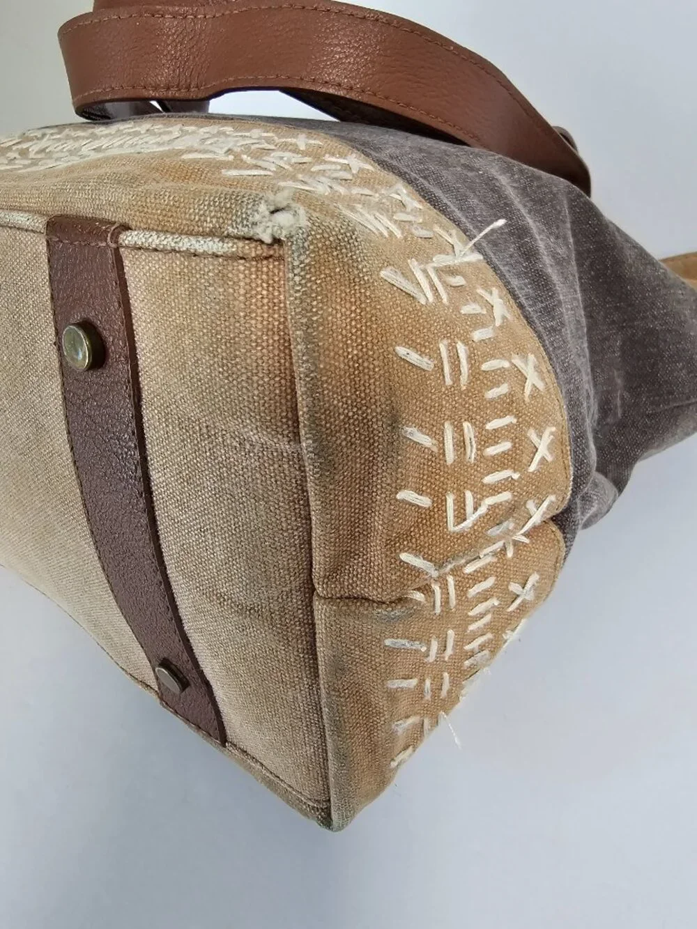 Bella Taylor Satchel Bag Canvas Brown Boho Grunge Loved
